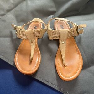 Super cute brown braided sandals